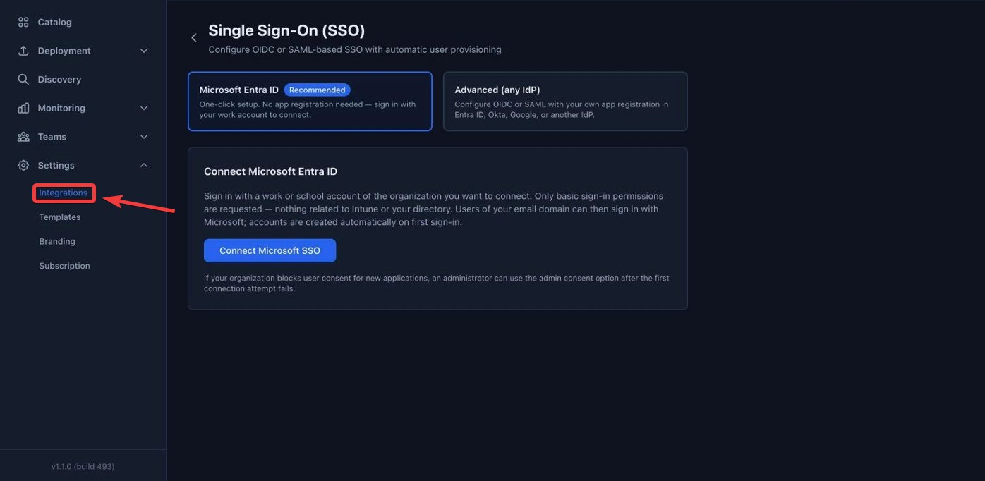 Single Sign-On options with Microsoft Entra ID selected
